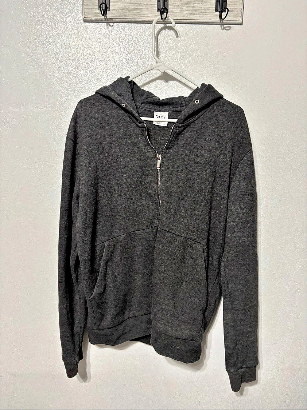 Gray Zara Zip-Up Hoodie